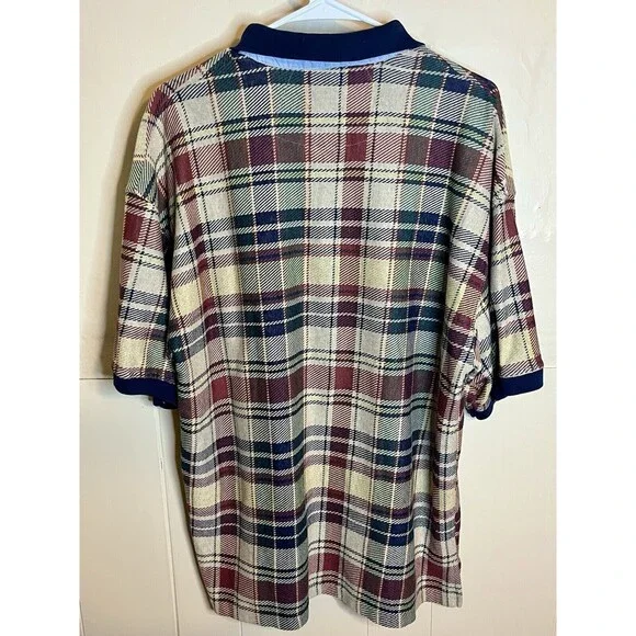 Vintage 1990’s New River Company Men’s XL Short Sleeve Plaid Polo Shirt Used - Picture 6 of 6